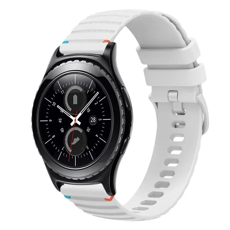 波浪點綴縫線 20mm 矽膠錶帶，適用於 Samsung Galaxy Watch 42mm，Samsung Gear S2 Classic