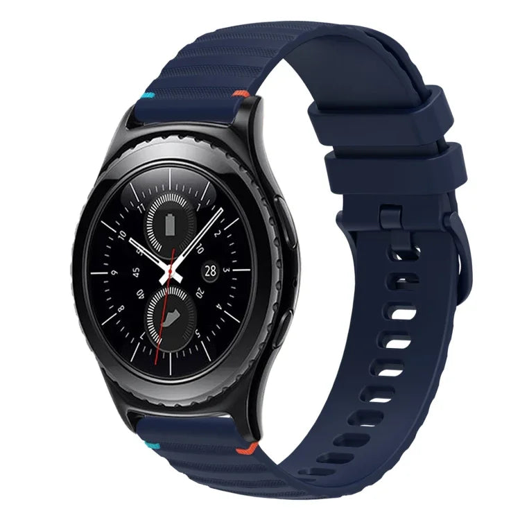 波浪點綴縫線 20mm 矽膠錶帶，適用於 Samsung Galaxy Watch 42mm，Samsung Gear S2 Classic