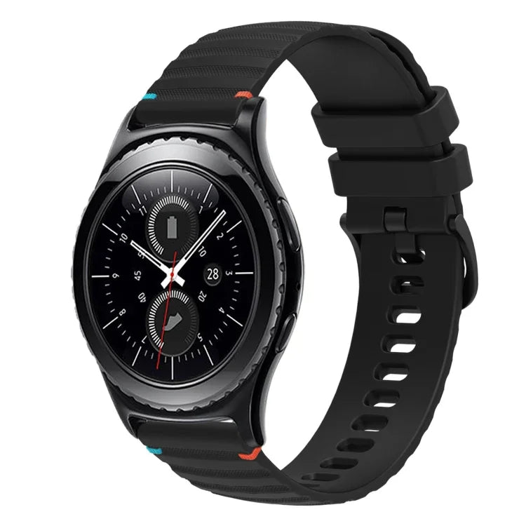 波浪點綴縫線 20mm 矽膠錶帶，適用於 Samsung Galaxy Watch 42mm，Samsung Gear S2 Classic