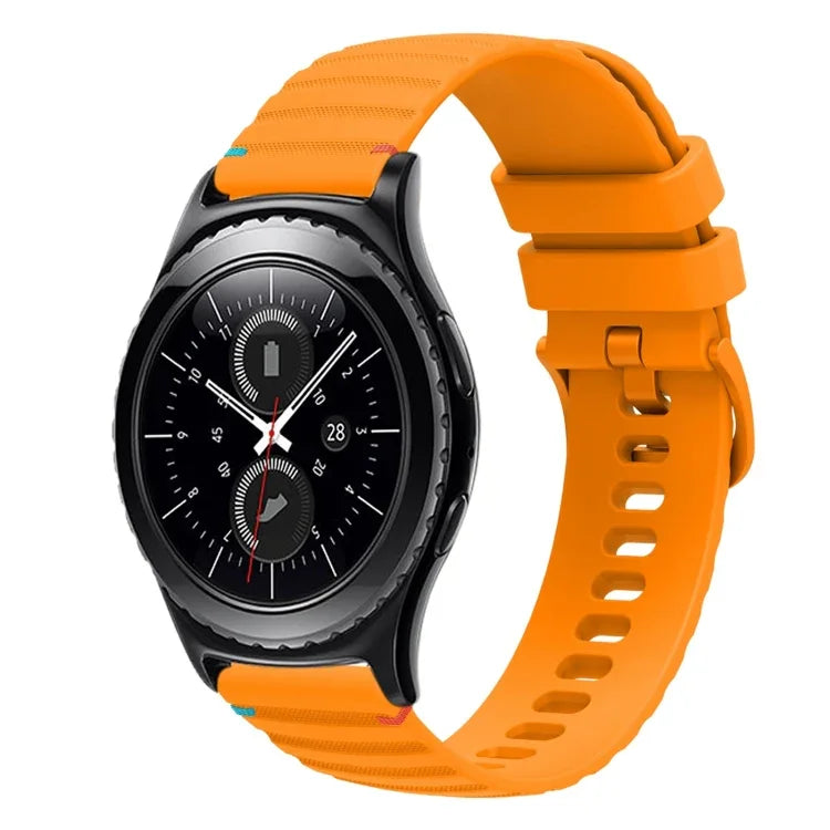 波浪點綴縫線 20mm 矽膠錶帶，適用於 Samsung Galaxy Watch 42mm，Samsung Gear S2 Classic