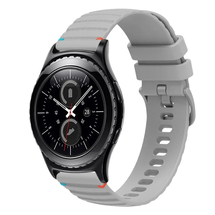 波浪點綴縫線 20mm 矽膠錶帶，適用於 Samsung Galaxy Watch 42mm，Samsung Gear S2 Classic