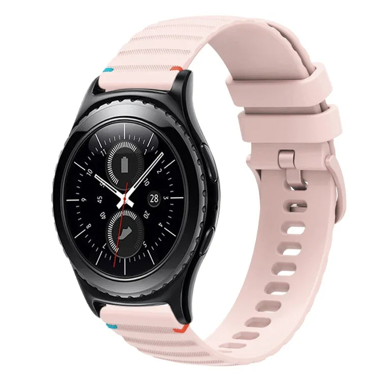 波浪點綴縫線 20mm 矽膠錶帶，適用於 Samsung Galaxy Watch 42mm，Samsung Gear S2 Classic
