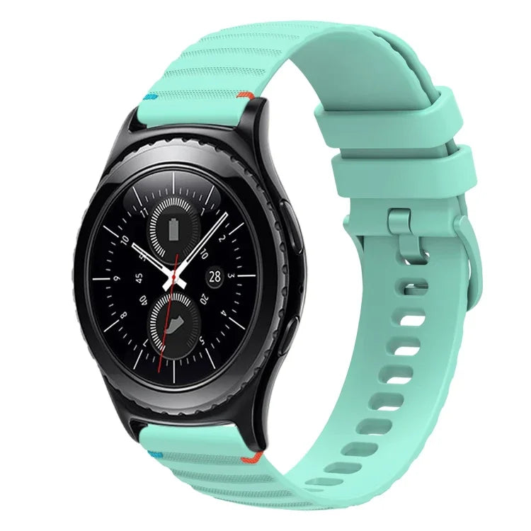 波浪點綴縫線 20mm 矽膠錶帶，適用於 Samsung Galaxy Watch 42mm，Samsung Gear S2 Classic