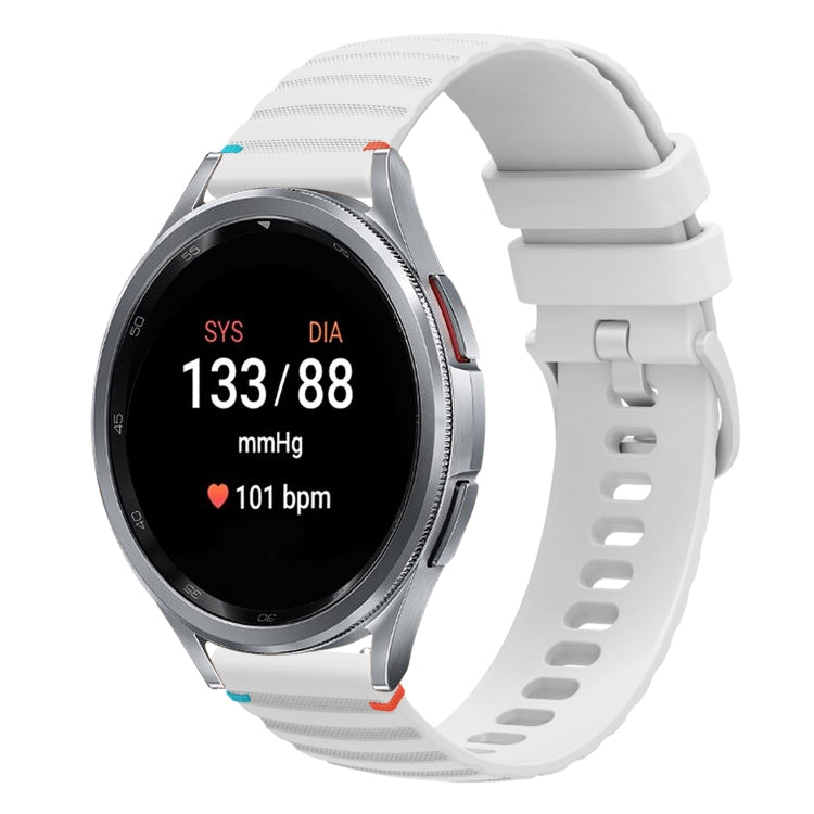 波浪點綴縫線20mm矽膠錶帶，適用於Samsung Galaxy Watch FE 40mm，Samsung Galaxy Watch 7 40 / 44mm，Samsung Galaxy Watch 6 Classic 43 / 47mm，Samsung Galaxy Watch 6 40 / 44mm