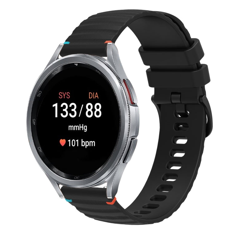 波浪點綴縫線20mm矽膠錶帶，適用於Samsung Galaxy Watch FE 40mm，Samsung Galaxy Watch 7 40 / 44mm，Samsung Galaxy Watch 6 Classic 43 / 47mm，Samsung Galaxy Watch 6 40 / 44mm