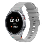 波浪點綴縫線20mm矽膠錶帶，適用於Samsung Galaxy Watch FE 40mm，Samsung Galaxy Watch 7 40 / 44mm，Samsung Galaxy Watch 6 Classic 43 / 47mm，Samsung Galaxy Watch 6 40 / 44mm