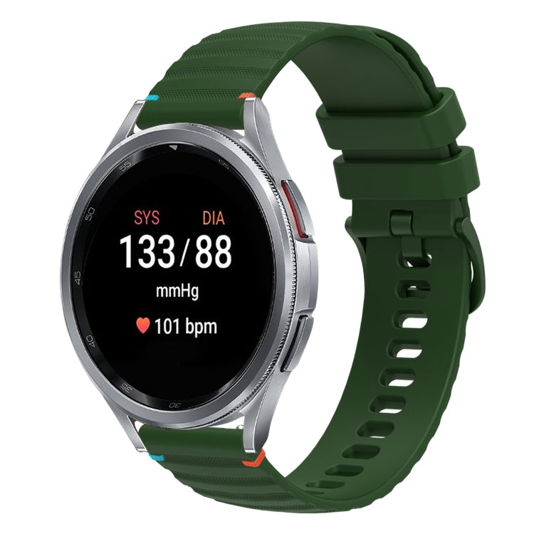 波浪點綴縫線20mm矽膠錶帶，適用於Samsung Galaxy Watch FE 40mm，Samsung Galaxy Watch 7 40 / 44mm，Samsung Galaxy Watch 6 Classic 43 / 47mm，Samsung Galaxy Watch 6 40 / 44mm