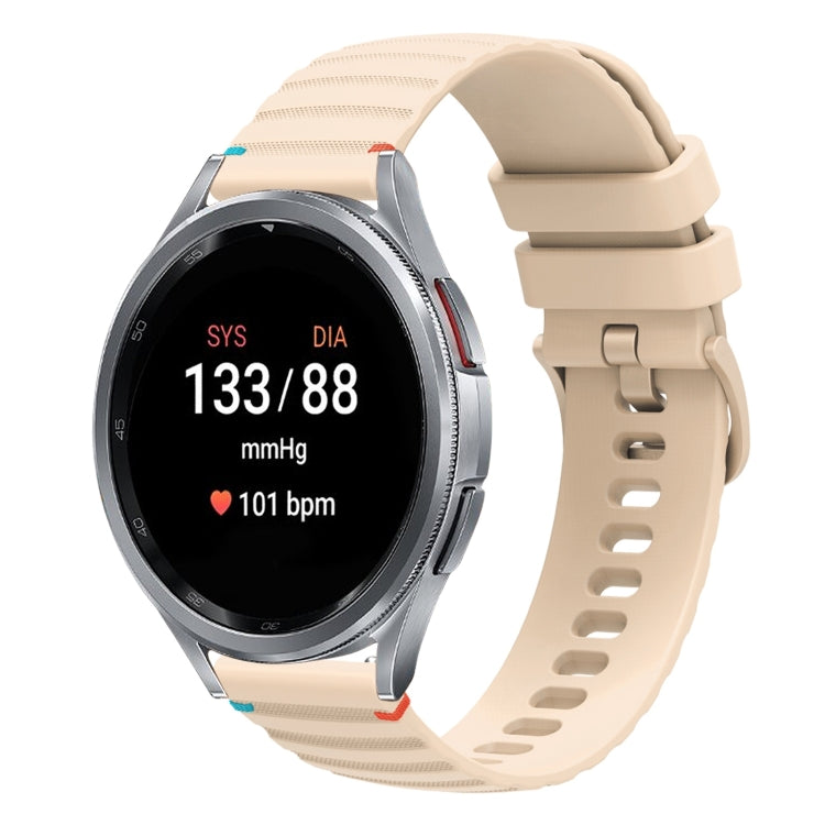 波浪點綴縫線20mm矽膠錶帶，適用於Samsung Galaxy Watch FE 40mm，Samsung Galaxy Watch 7 40 / 44mm，Samsung Galaxy Watch 6 Classic 43 / 47mm，Samsung Galaxy Watch 6 40 / 44mm