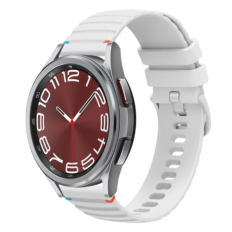 波浪點綴縫線20mm矽膠錶帶，適用於Samsung Galaxy Watch FE 40mm，Samsung Galaxy Watch 7 40 / 44mm，Samsung Galaxy Watch 6 Classic 43 / 47mm，Samsung Galaxy Watch 6 40 / 44mm