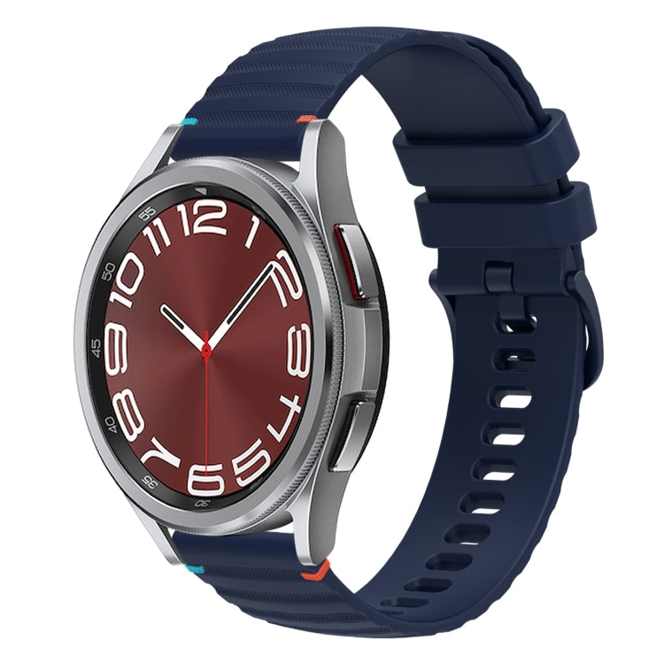 波浪點綴縫線20mm矽膠錶帶，適用於Samsung Galaxy Watch FE 40mm，Samsung Galaxy Watch 7 40 / 44mm，Samsung Galaxy Watch 6 Classic 43 / 47mm，Samsung Galaxy Watch 6 40 / 44mm