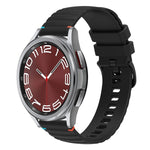 波浪點綴縫線20mm矽膠錶帶，適用於Samsung Galaxy Watch FE 40mm，Samsung Galaxy Watch 7 40 / 44mm，Samsung Galaxy Watch 6 Classic 43 / 47mm，Samsung Galaxy Watch 6 40 / 44mm