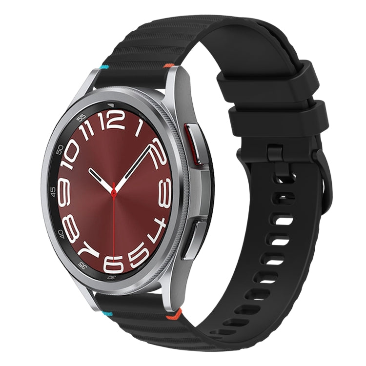 波浪點綴縫線20mm矽膠錶帶，適用於Samsung Galaxy Watch FE 40mm，Samsung Galaxy Watch 7 40 / 44mm，Samsung Galaxy Watch 6 Classic 43 / 47mm，Samsung Galaxy Watch 6 40 / 44mm