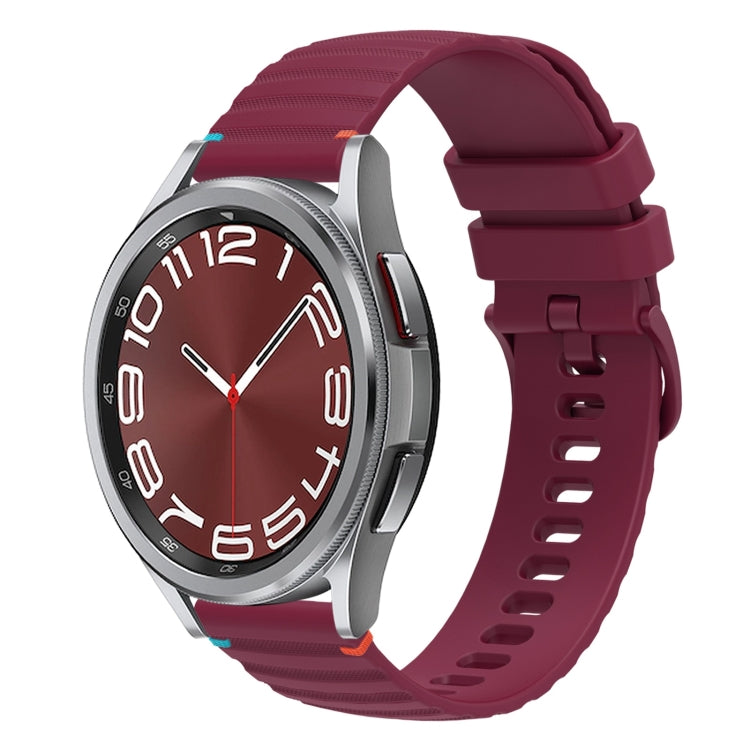 波浪點綴縫線20mm矽膠錶帶，適用於Samsung Galaxy Watch FE 40mm，Samsung Galaxy Watch 7 40 / 44mm，Samsung Galaxy Watch 6 Classic 43 / 47mm，Samsung Galaxy Watch 6 40 / 44mm