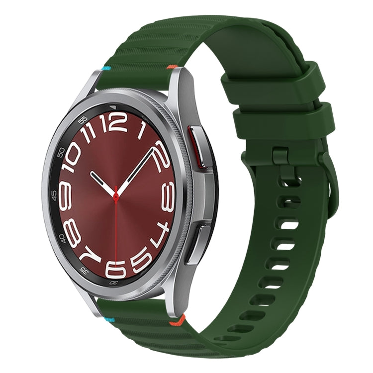 波浪點綴縫線20mm矽膠錶帶，適用於Samsung Galaxy Watch FE 40mm，Samsung Galaxy Watch 7 40 / 44mm，Samsung Galaxy Watch 6 Classic 43 / 47mm，Samsung Galaxy Watch 6 40 / 44mm