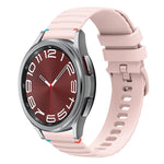 波浪點綴縫線20mm矽膠錶帶，適用於Samsung Galaxy Watch FE 40mm，Samsung Galaxy Watch 7 40 / 44mm，Samsung Galaxy Watch 6 Classic 43 / 47mm，Samsung Galaxy Watch 6 40 / 44mm