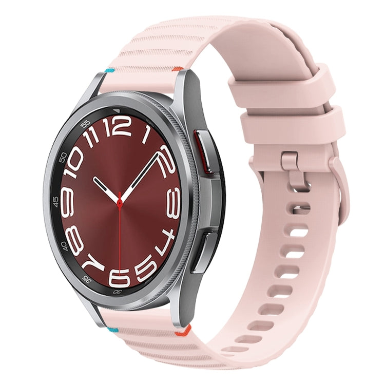 波浪點綴縫線20mm矽膠錶帶，適用於Samsung Galaxy Watch FE 40mm，Samsung Galaxy Watch 7 40 / 44mm，Samsung Galaxy Watch 6 Classic 43 / 47mm，Samsung Galaxy Watch 6 40 / 44mm