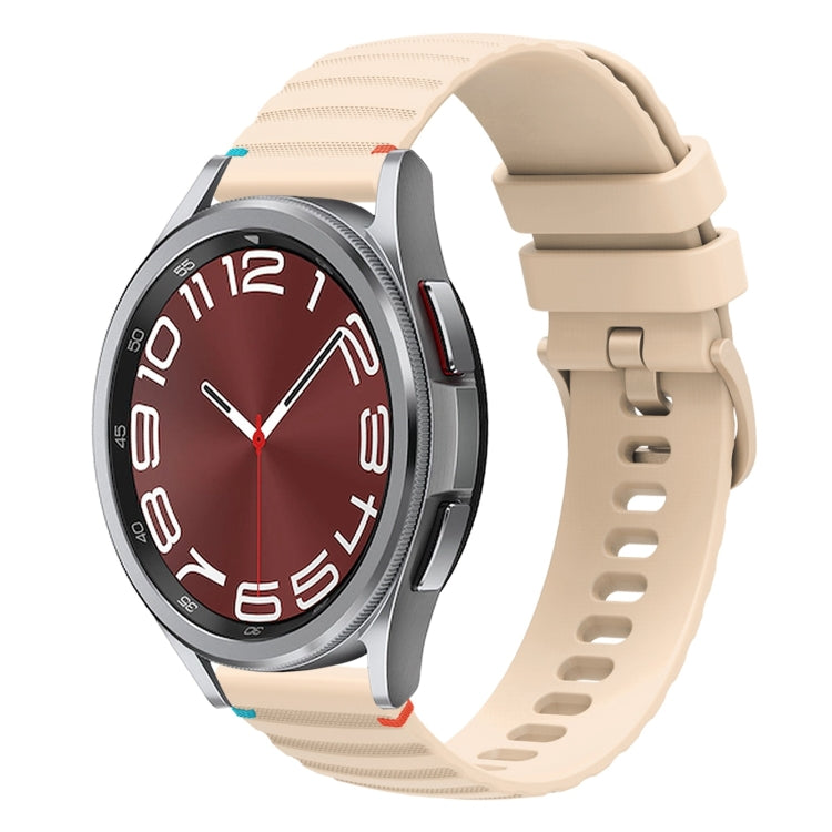 波浪點綴縫線20mm矽膠錶帶，適用於Samsung Galaxy Watch FE 40mm，Samsung Galaxy Watch 7 40 / 44mm，Samsung Galaxy Watch 6 Classic 43 / 47mm，Samsung Galaxy Watch 6 40 / 44mm