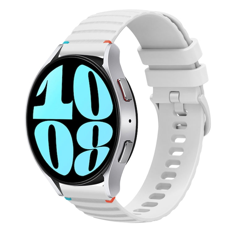 波浪點綴縫線20mm矽膠錶帶，適用於Samsung Galaxy Watch FE 40mm，Samsung Galaxy Watch 7 40 / 44mm，Samsung Galaxy Watch 6 Classic 43 / 47mm，Samsung Galaxy Watch 6 40 / 44mm