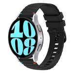 波浪點綴縫線20mm矽膠錶帶，適用於Samsung Galaxy Watch FE 40mm，Samsung Galaxy Watch 7 40 / 44mm，Samsung Galaxy Watch 6 Classic 43 / 47mm，Samsung Galaxy Watch 6 40 / 44mm