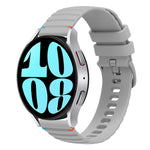 波浪點綴縫線20mm矽膠錶帶，適用於Samsung Galaxy Watch FE 40mm，Samsung Galaxy Watch 7 40 / 44mm，Samsung Galaxy Watch 6 Classic 43 / 47mm，Samsung Galaxy Watch 6 40 / 44mm