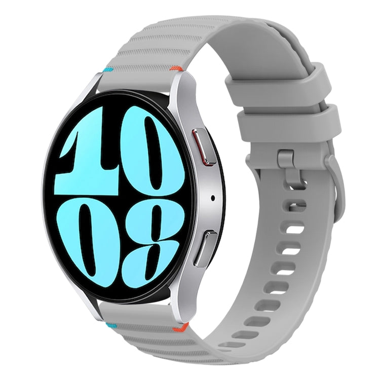 波浪點綴縫線20mm矽膠錶帶，適用於Samsung Galaxy Watch FE 40mm，Samsung Galaxy Watch 7 40 / 44mm，Samsung Galaxy Watch 6 Classic 43 / 47mm，Samsung Galaxy Watch 6 40 / 44mm