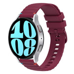 波浪點綴縫線20mm矽膠錶帶，適用於Samsung Galaxy Watch FE 40mm，Samsung Galaxy Watch 7 40 / 44mm，Samsung Galaxy Watch 6 Classic 43 / 47mm，Samsung Galaxy Watch 6 40 / 44mm