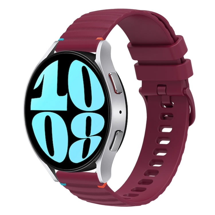 波浪點綴縫線20mm矽膠錶帶，適用於Samsung Galaxy Watch FE 40mm，Samsung Galaxy Watch 7 40 / 44mm，Samsung Galaxy Watch 6 Classic 43 / 47mm，Samsung Galaxy Watch 6 40 / 44mm