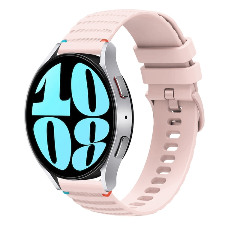 波浪點綴縫線20mm矽膠錶帶，適用於Samsung Galaxy Watch FE 40mm，Samsung Galaxy Watch 7 40 / 44mm，Samsung Galaxy Watch 6 Classic 43 / 47mm，Samsung Galaxy Watch 6 40 / 44mm