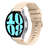 波浪點綴縫線20mm矽膠錶帶，適用於Samsung Galaxy Watch FE 40mm，Samsung Galaxy Watch 7 40 / 44mm，Samsung Galaxy Watch 6 Classic 43 / 47mm，Samsung Galaxy Watch 6 40 / 44mm