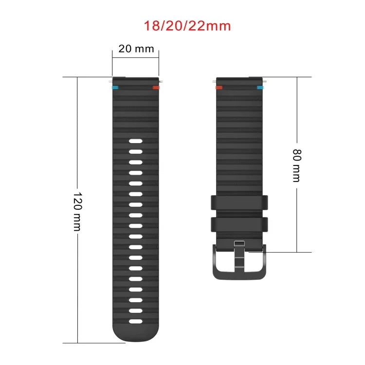 波浪點綴縫線 20mm 矽膠錶帶，適用於 Samsung Galaxy Watch 42mm，Samsung Gear S2 Classic