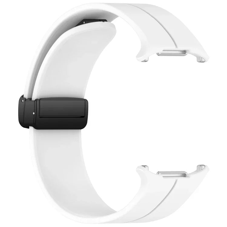 適用於 Samsung Galaxy Watch Ultra 47mm 槽紋風格摺疊磁吸扣矽膠錶帶