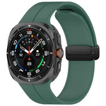 適用於 Samsung Galaxy Watch Ultra 47mm 槽紋風格摺疊磁吸扣矽膠錶帶