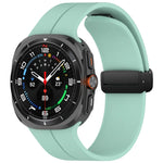 適用於 Samsung Galaxy Watch Ultra 47mm 槽紋風格摺疊磁吸扣矽膠錶帶