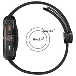 適用於 Samsung Galaxy Watch Ultra 47mm 槽紋風格摺疊磁吸扣矽膠錶帶