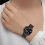 適用於 Samsung Galaxy Watch Ultra 47mm 槽紋風格摺疊磁吸扣矽膠錶帶