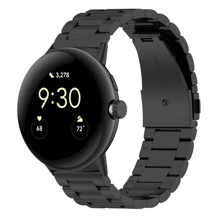 三珠不鏽鋼金屬錶帶，適用於 Google Pixel Watch 4 / Watch 3 45mm，適用於 Google Pixel Watch 4 / 3 / 2 / 1 41mm