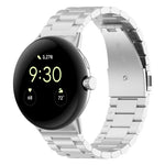 三珠不鏽鋼金屬錶帶，適用於 Google Pixel Watch 4 / Watch 3 45mm，適用於 Google Pixel Watch 4 / 3 / 2 / 1 41mm