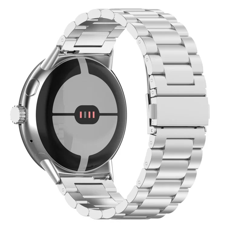 三珠不鏽鋼金屬錶帶，適用於 Google Pixel Watch 4 / Watch 3 45mm，適用於 Google Pixel Watch 4 / 3 / 2 / 1 41mm