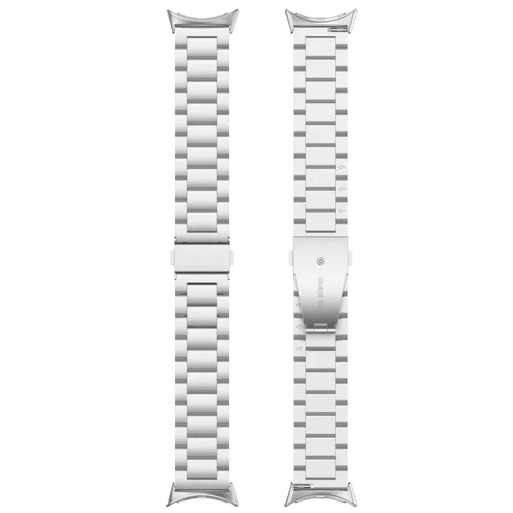 三珠不鏽鋼金屬錶帶，適用於 Google Pixel Watch 4 / Watch 3 45mm，適用於 Google Pixel Watch 4 / 3 / 2 / 1 41mm