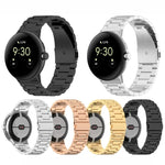 三珠不鏽鋼金屬錶帶，適用於 Google Pixel Watch 4 / Watch 3 45mm，適用於 Google Pixel Watch 4 / 3 / 2 / 1 41mm