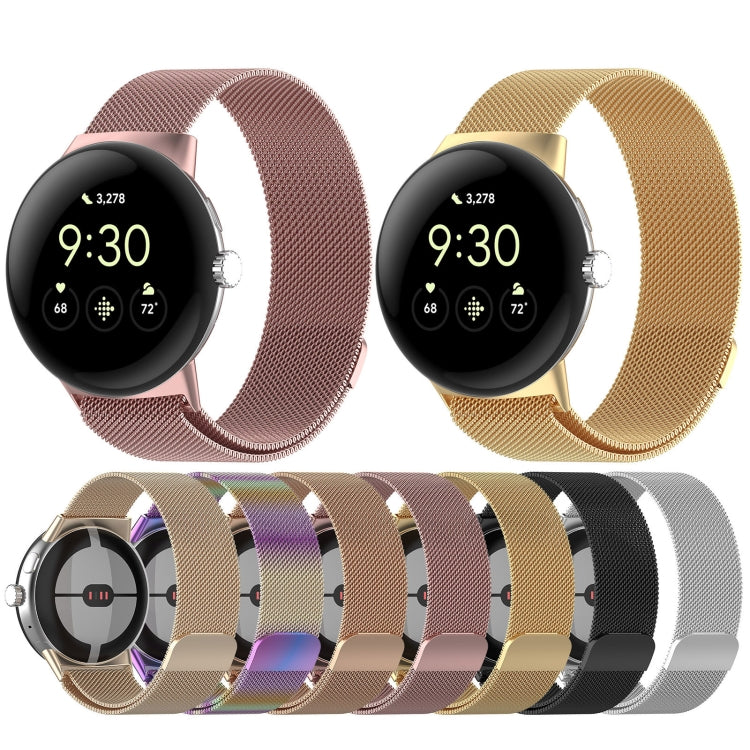 米蘭尼斯金屬磁吸錶帶，適用於 Google Pixel Watch 4 / Watch 3 45mm，Google Pixel Watch 4 / 3 / 2 / 1 41mm