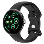純色蝴蝶扣矽膠錶帶，尺寸：L，適用於 Google Pixel Watch 4 / Watch 3 45mm，適用於 Google Pixel Watch 4 / 3 / 2 / 1 41mm