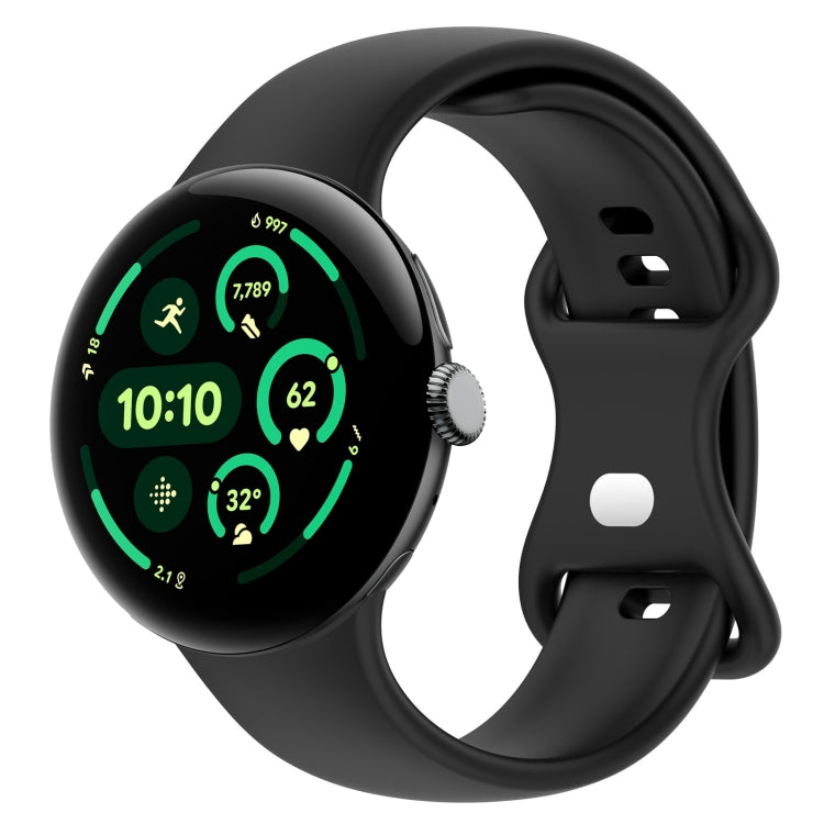 純色蝴蝶扣矽膠錶帶，尺寸：L，適用於 Google Pixel Watch 4 / Watch 3 45mm，適用於 Google Pixel Watch 4 / 3 / 2 / 1 41mm