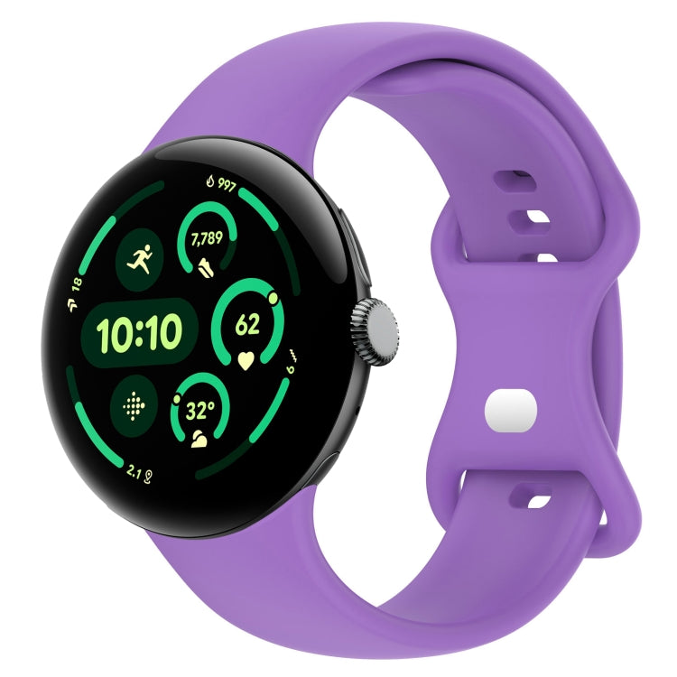 純色蝴蝶扣矽膠錶帶，尺寸：L，適用於 Google Pixel Watch 4 / Watch 3 45mm，適用於 Google Pixel Watch 4 / 3 / 2 / 1 41mm