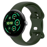 純色蝴蝶扣矽膠錶帶，尺寸：L，適用於 Google Pixel Watch 4 / Watch 3 45mm，適用於 Google Pixel Watch 4 / 3 / 2 / 1 41mm