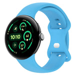 純色蝴蝶扣矽膠錶帶，尺寸：L，適用於 Google Pixel Watch 4 / Watch 3 45mm，適用於 Google Pixel Watch 4 / 3 / 2 / 1 41mm