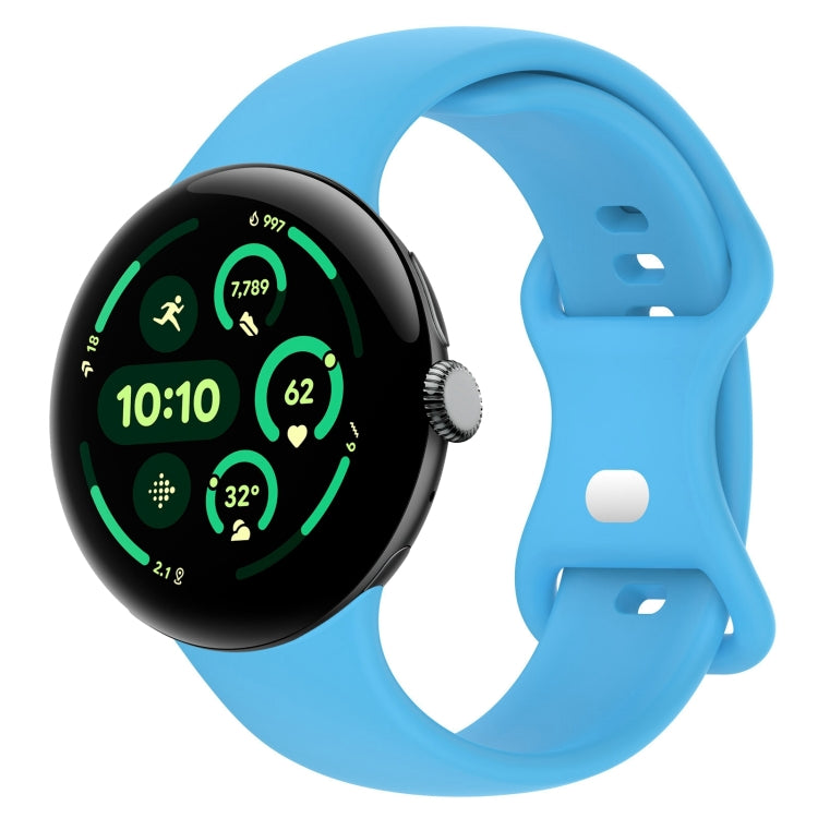 純色蝴蝶扣矽膠錶帶，尺寸：L，適用於 Google Pixel Watch 4 / Watch 3 45mm，適用於 Google Pixel Watch 4 / 3 / 2 / 1 41mm