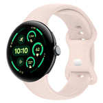 純色蝴蝶扣矽膠錶帶，尺寸：L，適用於 Google Pixel Watch 4 / Watch 3 45mm，適用於 Google Pixel Watch 4 / 3 / 2 / 1 41mm