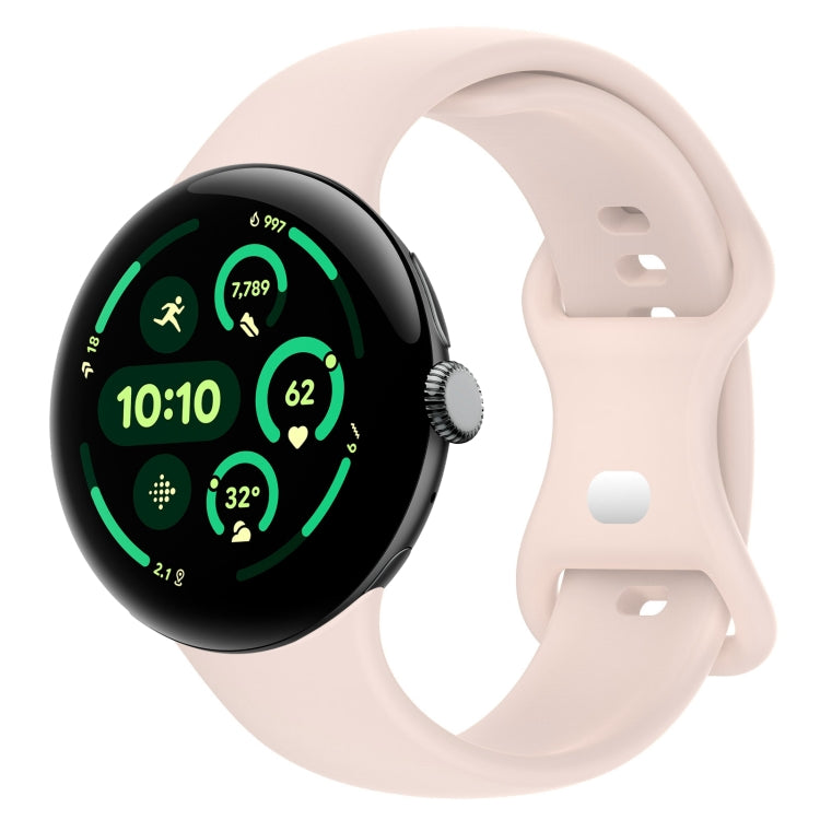純色蝴蝶扣矽膠錶帶，尺寸：L，適用於 Google Pixel Watch 4 / Watch 3 45mm，適用於 Google Pixel Watch 4 / 3 / 2 / 1 41mm