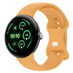 純色蝴蝶扣矽膠錶帶，尺寸：L，適用於 Google Pixel Watch 4 / Watch 3 45mm，適用於 Google Pixel Watch 4 / 3 / 2 / 1 41mm
